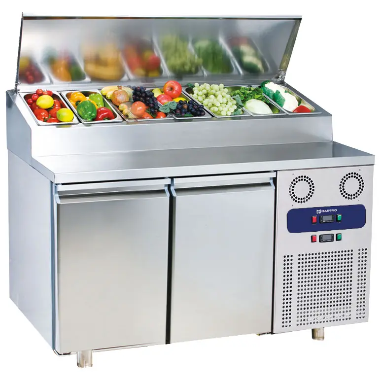 Mastro Kühl-Vorbereitungstisch 2 Türen GN 1/1, 7x GN 1/3 H=150 mm, -2°/+8°C