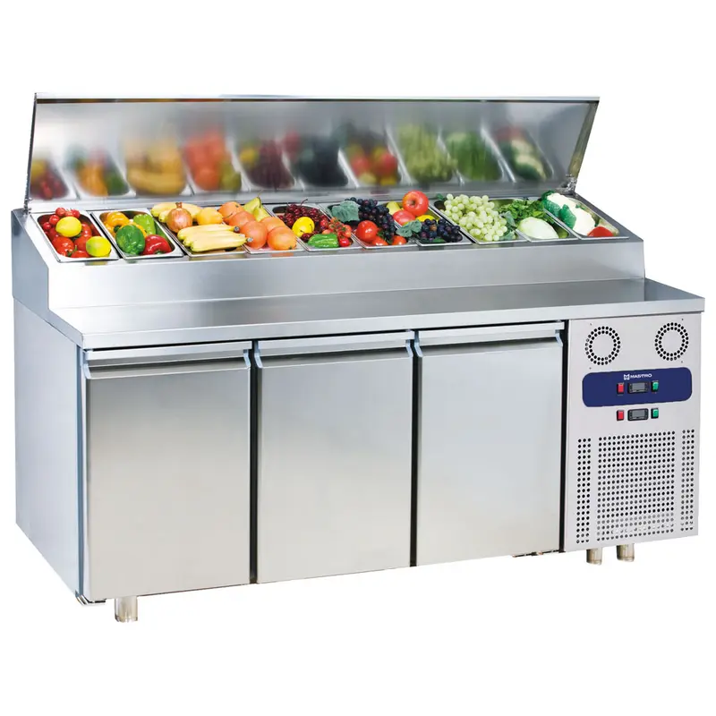 Mastro Kühl-Vorbereitungstisch 3 Türen GN 1/1, 10x GN 1/3 H=150 mm, -2°/+8°C
