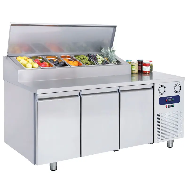 Mastro Kühl-Vorbereitungstisch 3 Türen GN 1/1, 7x GN 1/3 H=150 mm, -2°/+8°C