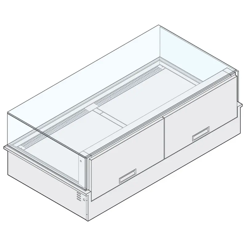 Mastro Kühltheke mit hinterem Diffusor, für Zentralkühlung, 3x GN 1/1