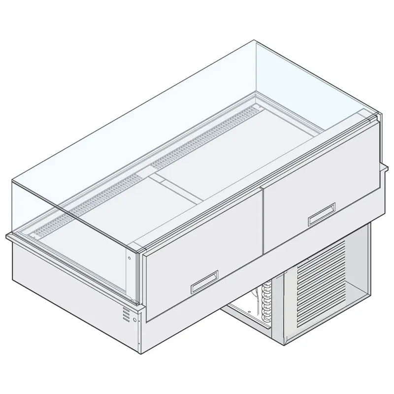Mastro Kühltheke mit hinterem Diffusor, mit Kühlaggregat, 2x GN 1/1