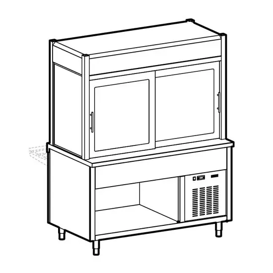Mastro Kühlvitrine 2-etagig mit Kühlplatte auf offenem Unterbau, 4x GN 1/1