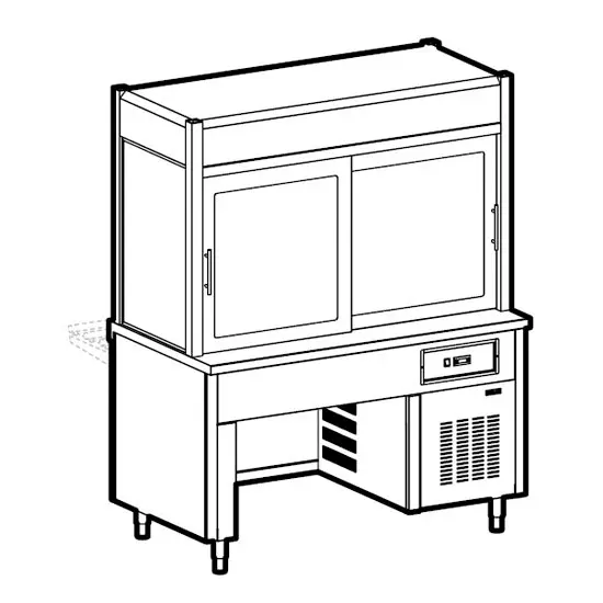 Mastro Kühlvitrine 2-etagig mit Kühlwanne auf Brückenstruktur, 6x GN 1/1