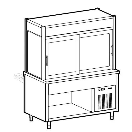 Mastro Kühlvitrine 3-etagig mit Kühlplatte auf offenem Unterbau, 6x GN 1/1