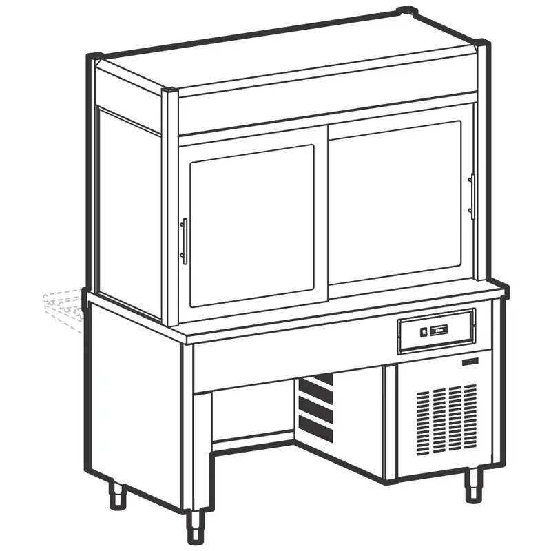 Mastro Kühlvitrine 3-etagig mit Kühlwanne auf Brückenstruktur, 3x GN 1/1