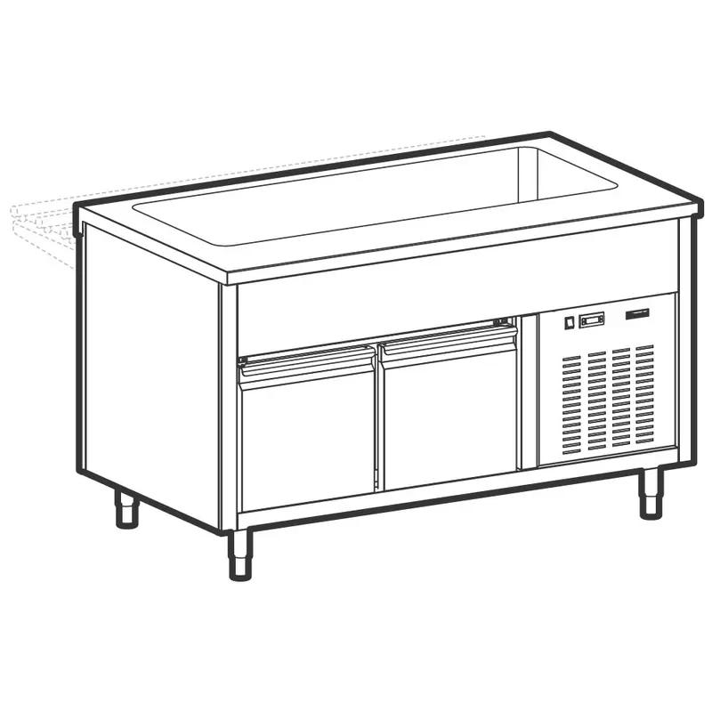 Mastro Kühlwanne auf gekühltem Unterbau, 4x GN 1/1