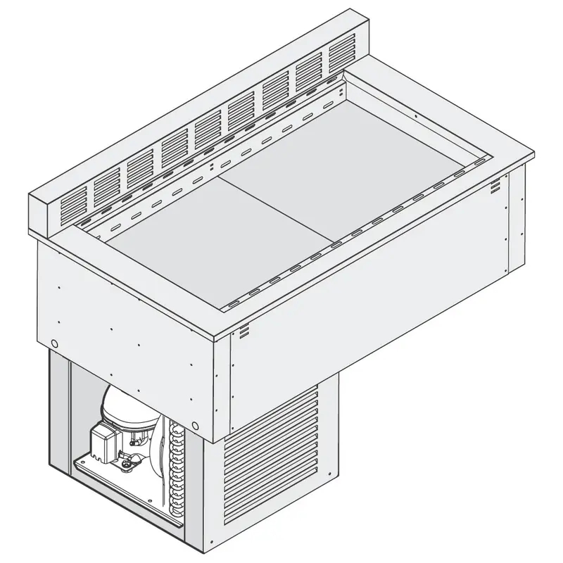 Mastro Kühlwanne mit hinterem Diffusor, mit Kühlaggregat, 5x GN 1/1