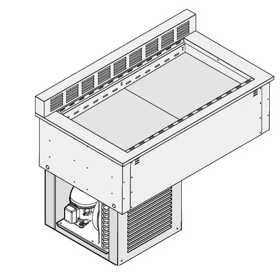 Mastro Kühlwanne mit hinterem Diffusor, mit Kühlaggregat, 6x GN 1/1