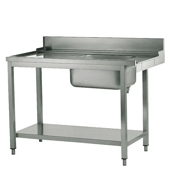Mastro linker Zulauftisch mit Becken rechts für Korbdurchschubspüler, B=1500 mm