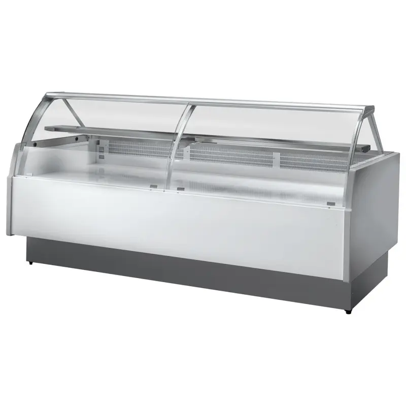 Mastro Neutrale Ausstelltheke 2480 mm mit gebogener Frontverglasung
