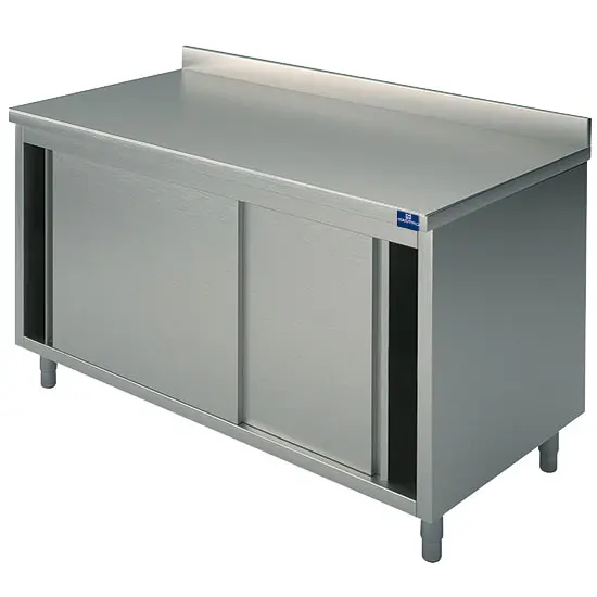Mastro Neutraler Arbeitsschrank mit Schiebetüren und Aufkantung, 1500x700 mm