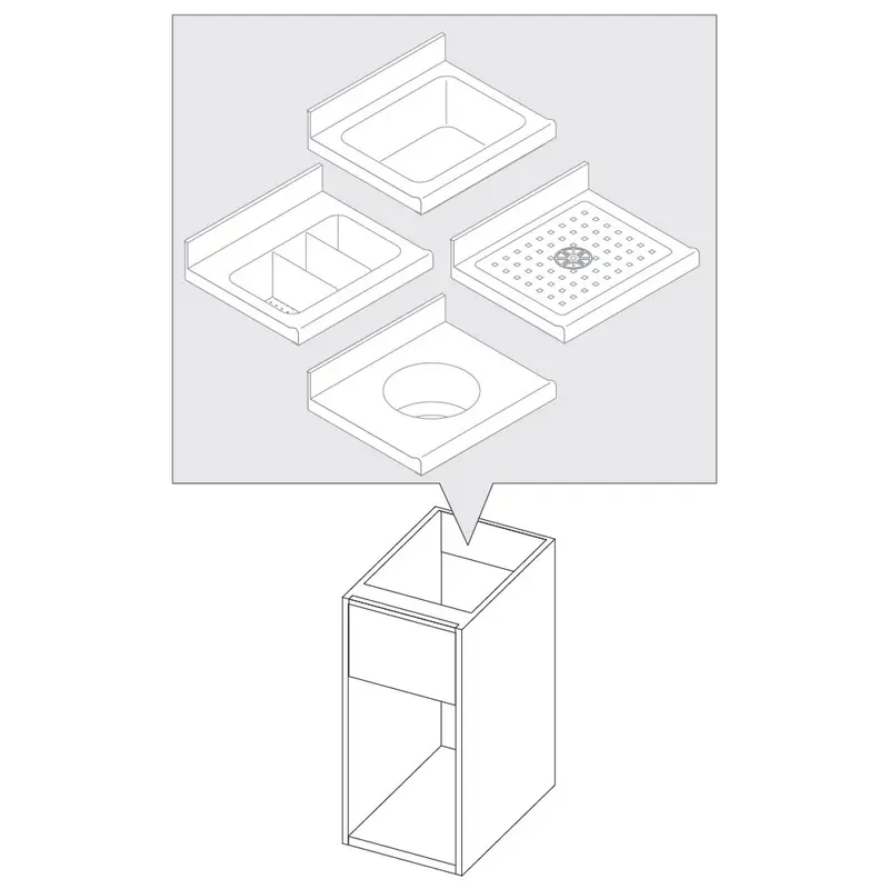 Mastro Offener Unterbau für Becken, 600x690 mm