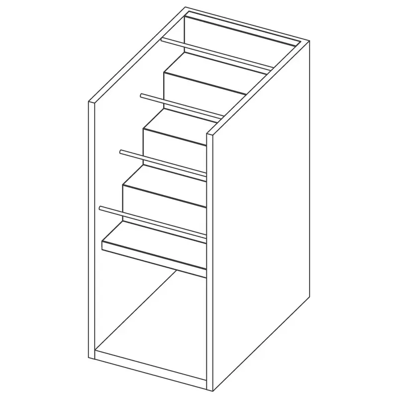 Mastro Offener Unterbau mit Flaschenhalterung, 800x590 mm