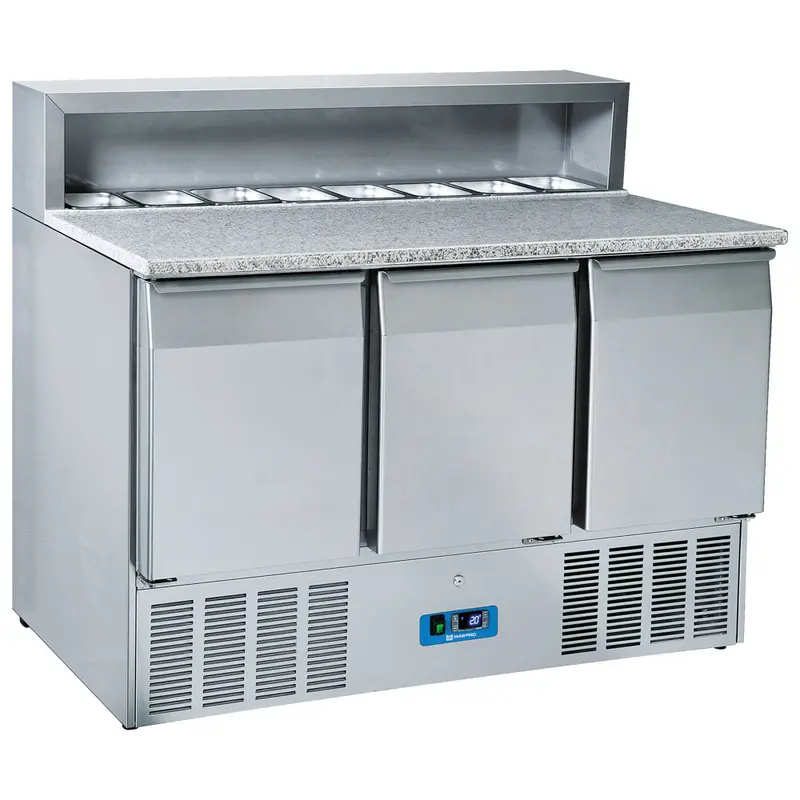 Mastro Pizzadette mit 3 Türen GN 1/1, 8x GN 1/6 H=150 mm, +2°/+10°C