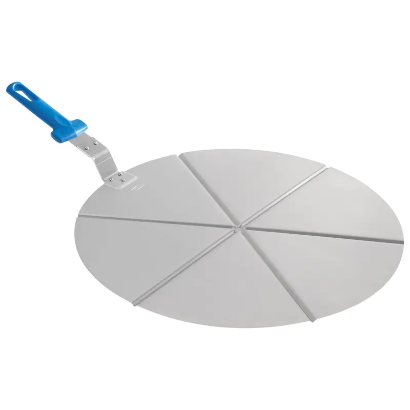 Mastro Pizzatablett mit Griff und Schneideschienen für 6 Stücke, ø 450 mm