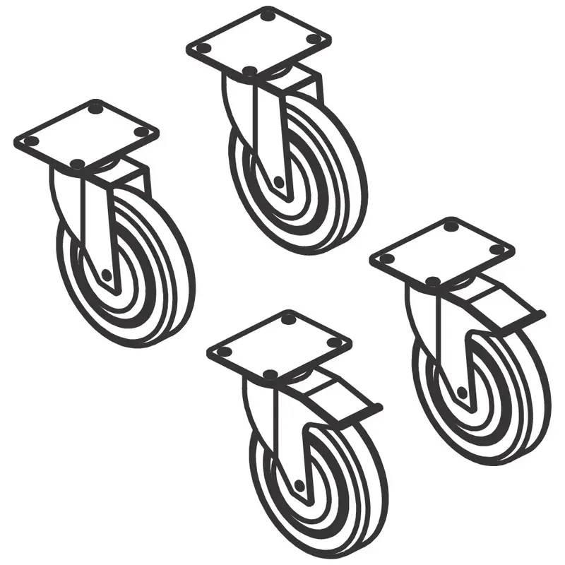 Mastro Räderkit (4er Set), 2 mit Bremse