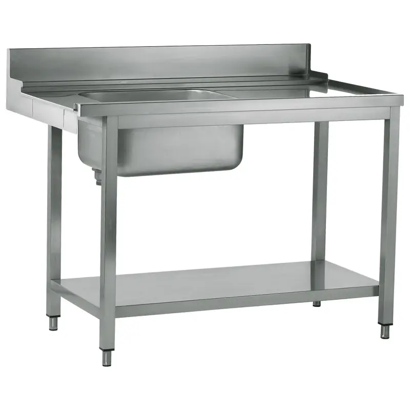 Mastro rechter Zulauftisch mit Becken links für Korbdurchschubspüler, B=1800 mm