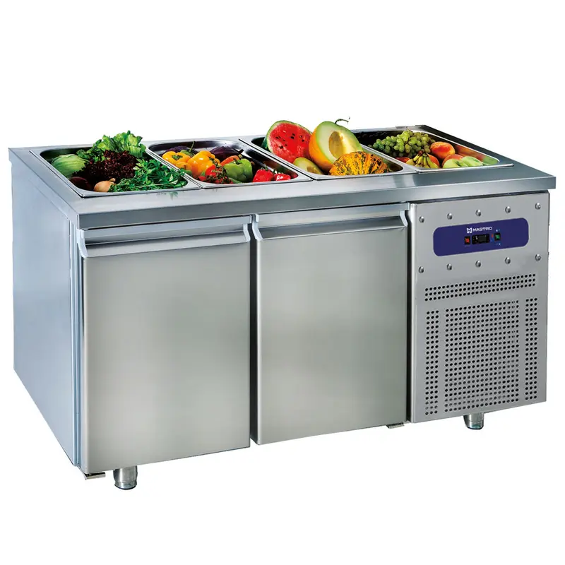Mastro Saladette mit 2 Türen GN 1/1, 4x GN 1/1 H=150 mm, -2°/+8°C