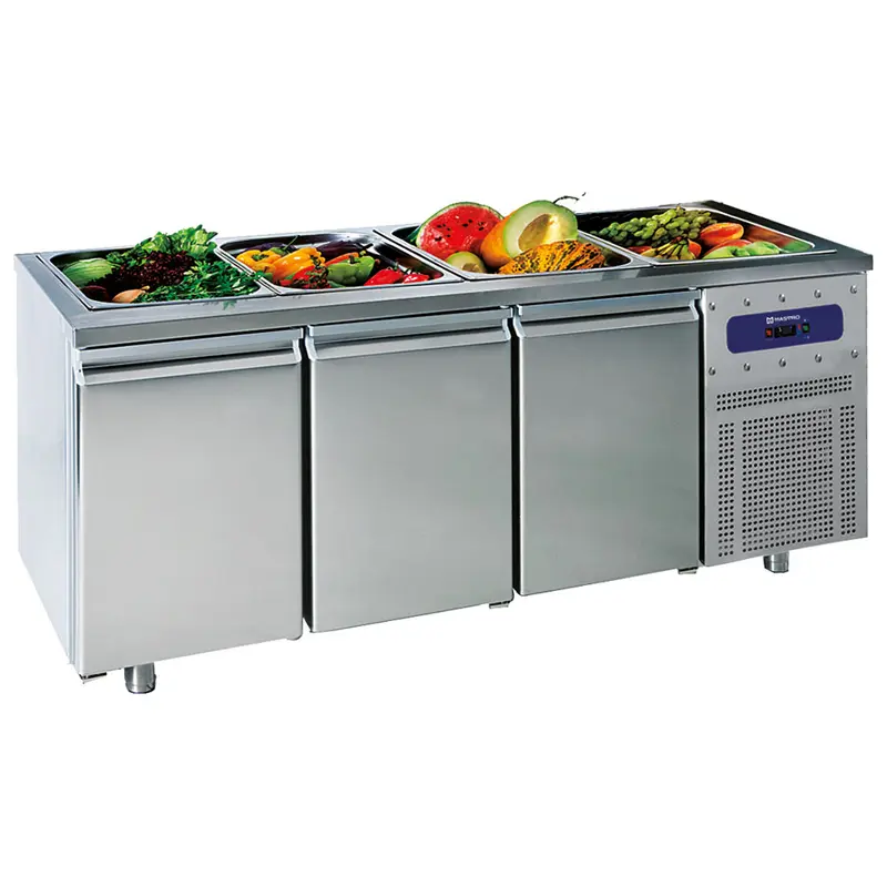 Mastro Saladette mit 3 Türen GN 1/1, 5x GN 1/1 H=150 mm, -2°/+8°C