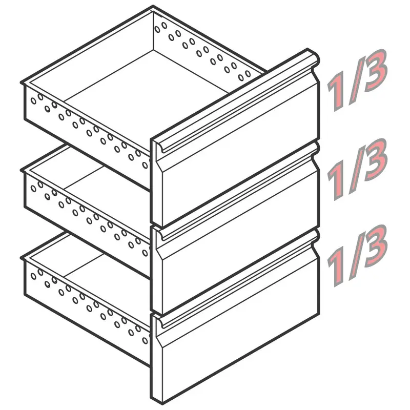 Mastro Schubladenkit GN 3x 1/3 für Getränkekühlteken