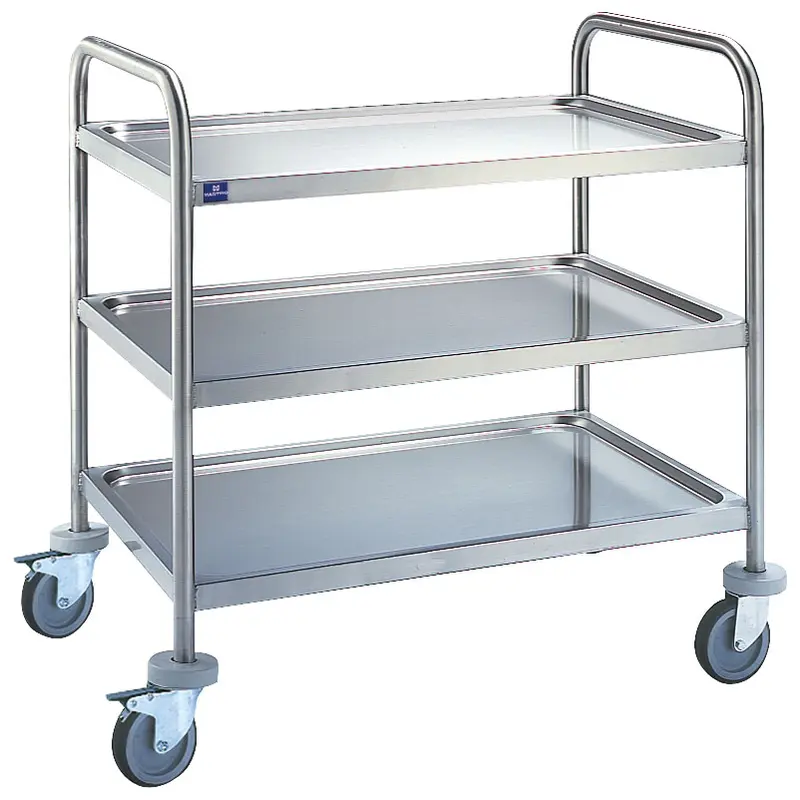 Mastro Service-Wagen in Edelstahl mit 3 Ebenen 780x430 mm