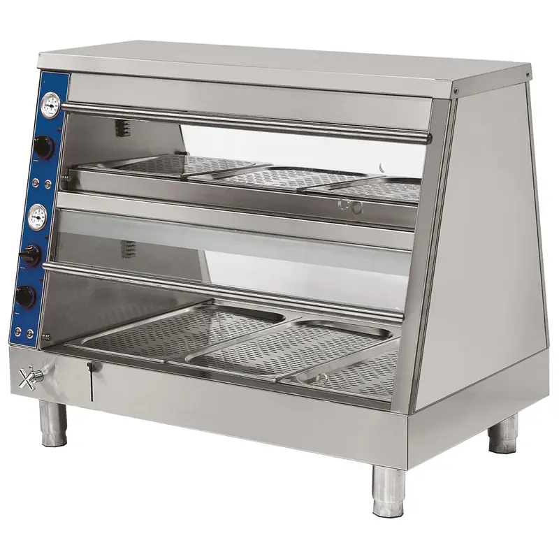 Mastro Speisenwärmer Bainmarie mit 2 Ebenen, 3x GN 1/1 + 3x GN 2/3