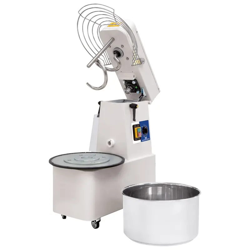Mastro Spiralteigkneter auf Räder, 17 kg/22 Liter, 1 Geschwindigkeit, mit Timer und abnehmbarer Wanne