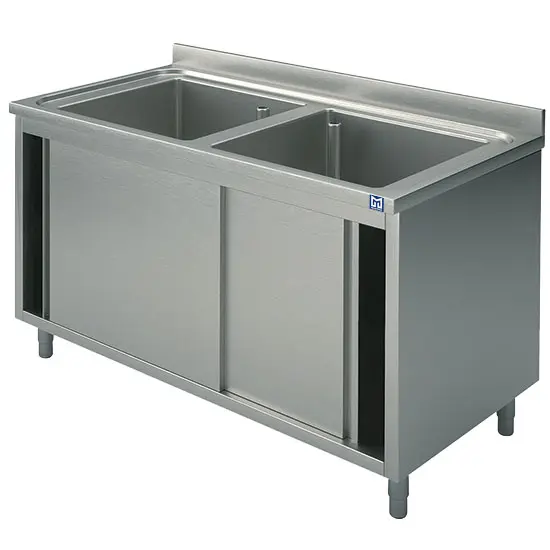 Mastro Spülschrank, 2 Becken, mit Schiebetüren, 1000x600 mm