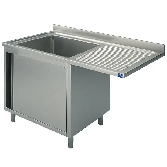 Mastro Spülschrank mit Flügeltür für Einbau-Geschirrspüler, 1 Becken links, 1200x600 mm