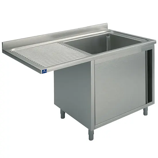 Mastro Spülschrank mit Flügeltür für Einbau-Geschirrspüler, 1 Becken rechts, 1400x600 mm
