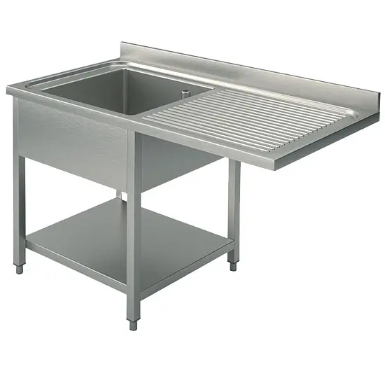 Mastro Spültisch mit Zwischenboden für Einbau-Geschirrspüler, 1 Becken links, 1500x700 mm