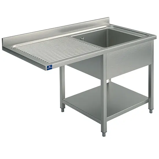 Mastro Spültisch mit Zwischenboden für Einbau-Geschirrspüler, 1 Becken rechts, 1500x700 mm
