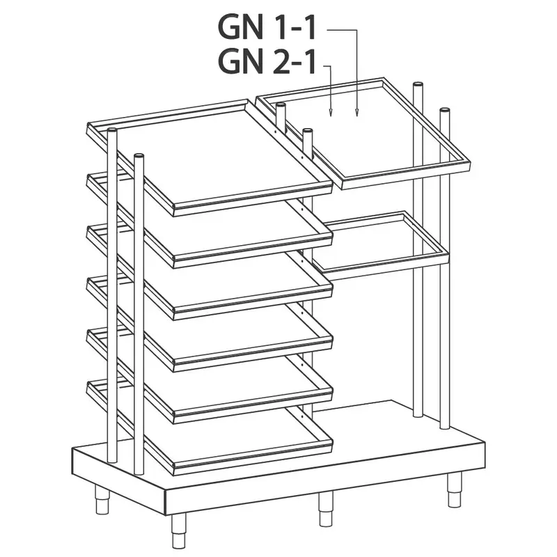 Mastro Tablett- und GN-Behälter-Element mit Gläser-Ausgabeelement, 1312x700 mm