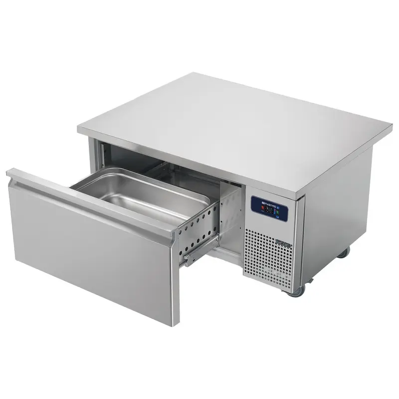 Mastro Tiefkühlunterbau mit 1 Schubladen GN 2/1 H=150 mm für Kochgeräte, B=1200 mm - Arbeitsplatte 900 mm