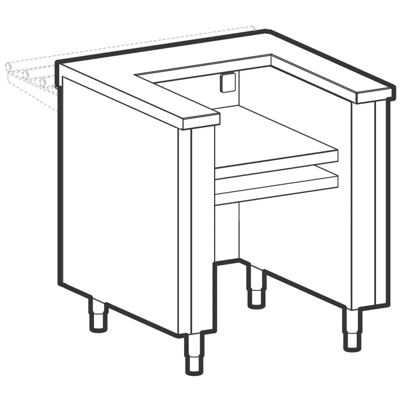 Mastro Unterbau für Kochgeräte, mit Steckdose, 1200x800 mm