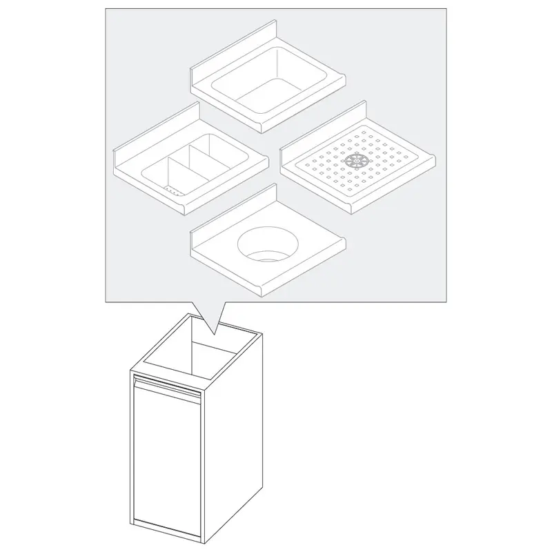 Mastro Unterbau mit 2 Flügeltüren für Becken, 1000x590 mm