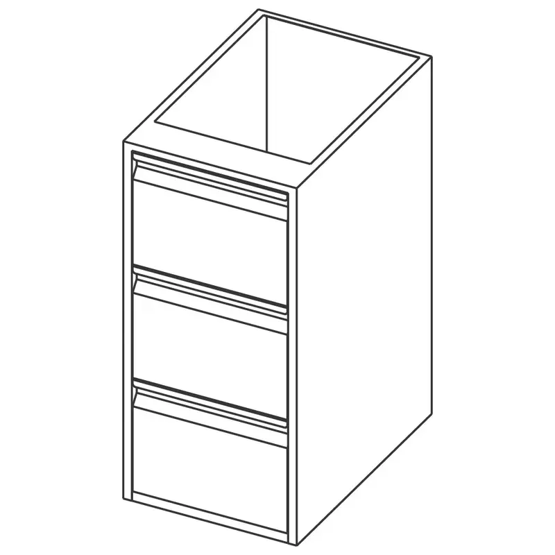 Mastro Unterbau mit 3 Schubladen, 400x590 mm