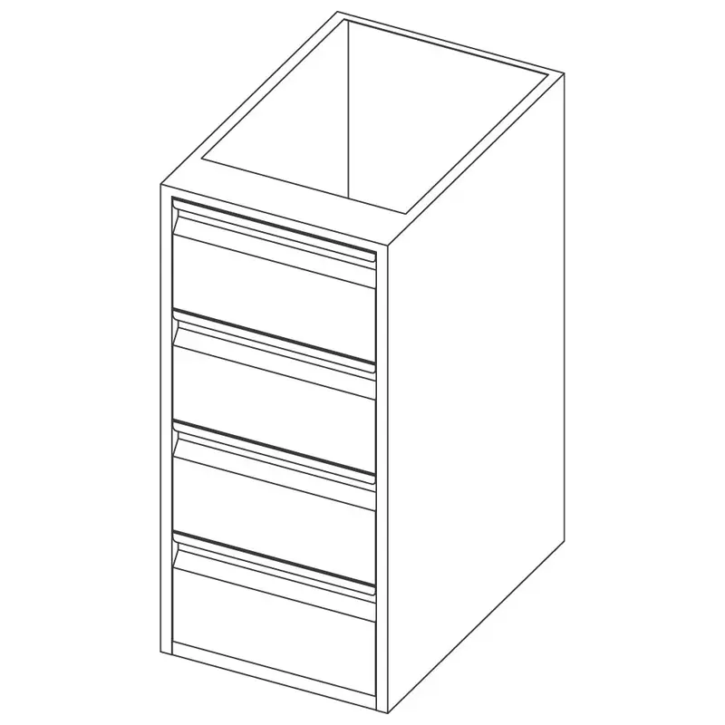 Mastro Unterbau mit 4 Schubladen, 600x690 mm