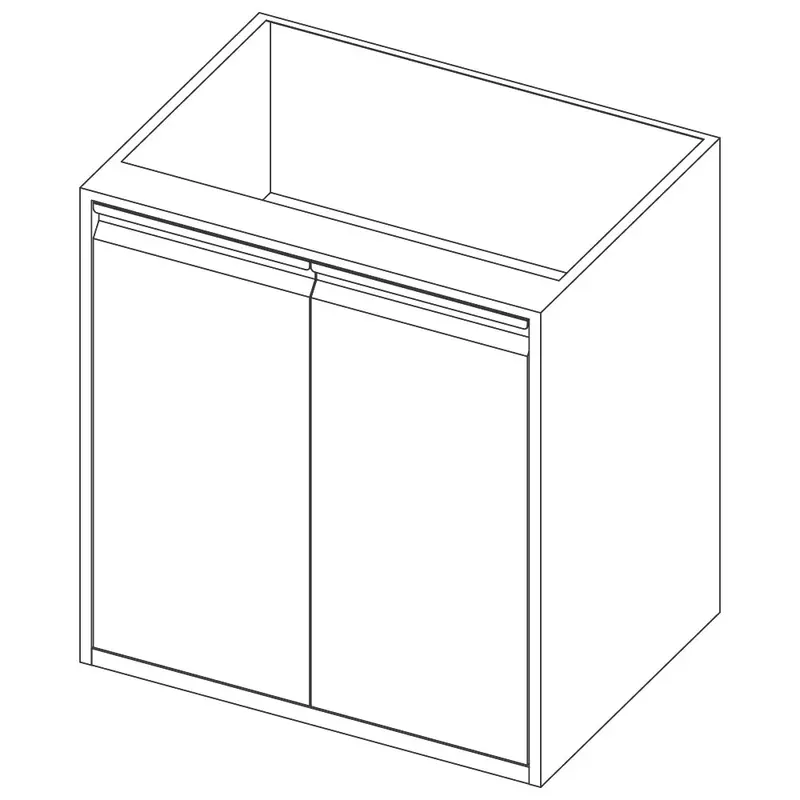 Mastro Unterbau mit Flügeltür und 2 Zwischenböden, 500x690 mm