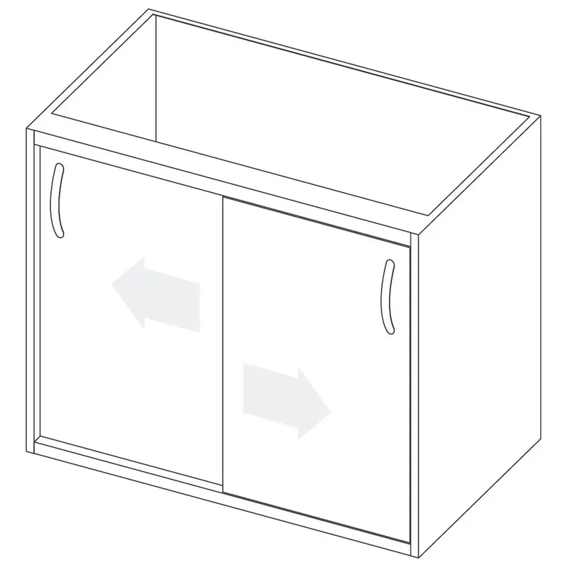 Mastro Unterbau mit Schiebetüren und 1 Zwischenboden, 1200x590 mm