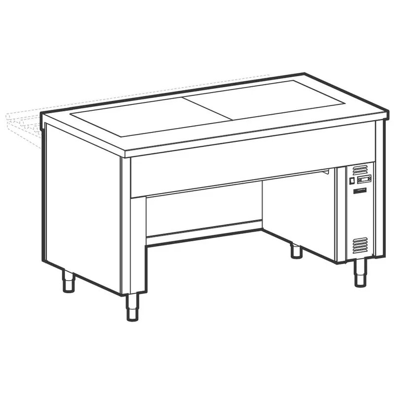 Mastro Warmhalteplatte mit gehärtetem Glas auf Brückenstruktur, 3x GN 1/1