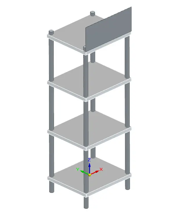 Mastro Werbeaufsteller aus Edelstahl mit 4 Regalböden, 700x600x2000 mm - RESTPOSTEN