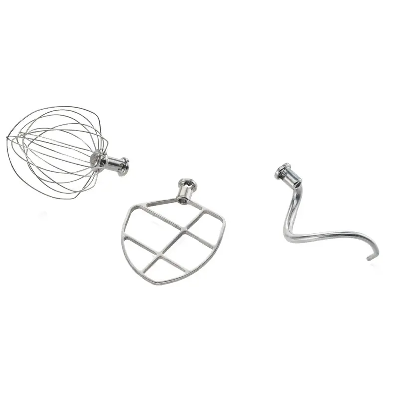 Mastro Zubehörset aus Edelstahl (Schneebesen, Spachtel, Knethaken) für 1977CS/S
