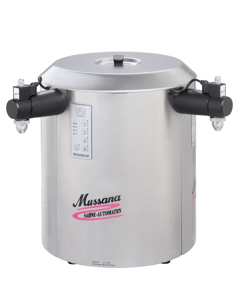 Mussana Sahnemaschine 2x6 Liter DUO Microtronic, Tastatur rechts vom Zapfhahn