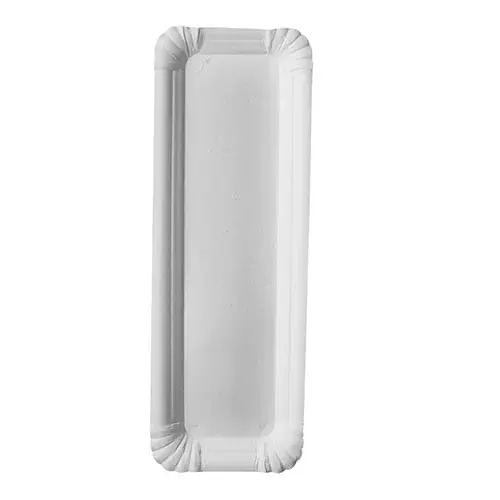 Pappteller Pure rechteckig, weiss, 8x23cm - 250 Stk