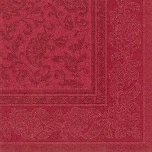 Papstar 50 Servietten ROYAL Collection 1/4-Falz 40 cm x 40 cm bordeaux Ornaments