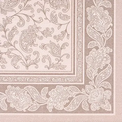 Papstar 50 Servietten ROYAL Collection 1/4-Falz 40 cm x 40 cm mocca Ornaments