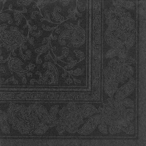 Papstar 50 Servietten ROYAL Collection 1/4-Falz 40 cm x 40 cm schwarz Ornaments