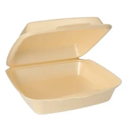 Papstar Menüboxen mit Klappdeckeln, EPS ungeteilt 75x225x22 beige laminiert - 50 Stk.