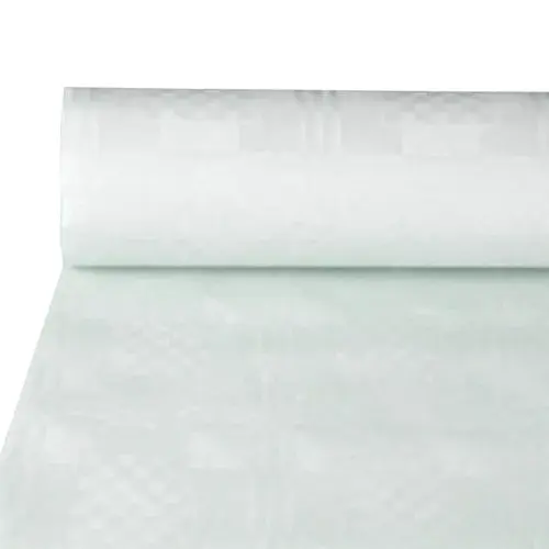 Papstar Papiertischtuch mit Damastprägung 50 m x 0,8 m weiss